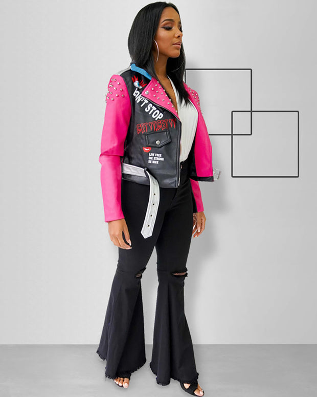 Look Around Pink Moto Jacket - Girlsintrendy, Girls In Trendy